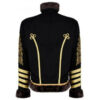 Hussar Black Faux Fur Military Wool Jacket