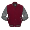 Letterman Jacket Cardinal Wool Body Gray Leather Sleeves Varsity Jacket