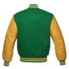 Letterman Jacket Kelly Wool Body Gold Leather Sleeves Varsity Jacket