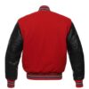 Letterman Jacket Red Wool Body Black Leather Sleeves Varsity Jacket
