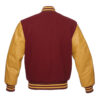 Letterman Jacket Cardinal Wool Body Gold Leather Sleeves Varsity Jacket