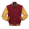 Letterman Jacket Cardinal Wool Body Gold Leather Sleeves Varsity Jacket